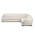 Modern shaping meets sink-in comfort for a piece that invites you and your guests to stay a little longer. The wide arms, slightly angled back and rectilinear edges on this three-piece sectional are softened with T-shaped cushions and an exaggerated bench-style seating in soft foam. Amethyst Home provides interior design, new home construction design consulting, vintage area rugs, and lighting in the Alpharetta metro area.