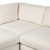 Modern shaping meets sink-in comfort for a piece that invites you and your guests to stay a little longer. The wide arms, slightly angled back and rectilinear edges on this three-piece sectional are softened with T-shaped cushions and an exaggerated bench-style seating in soft foam. Amethyst Home provides interior design, new home construction design consulting, vintage area rugs, and lighting in the Winter Garden metro area.