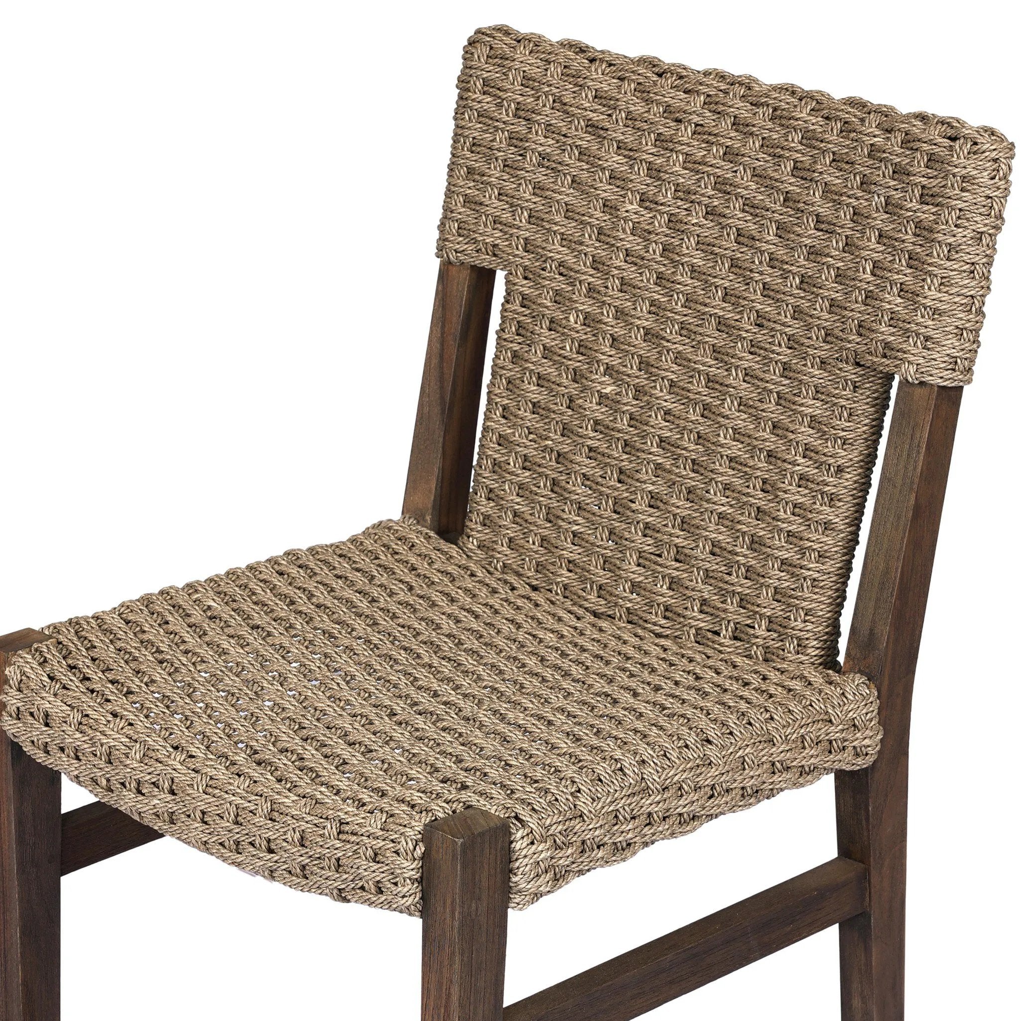 Add texture to your outdoor space with a Nordic-inspired dining chair. A subtle sling seat of all-weather wicker crafts a chunky weave, all framed out by FSC®-certified teak. Cover or store indoors during inclement weather and when not in use Amethyst Home provides interior design, new home construction design consulting, vintage area rugs, and lighting in the San Diego metro area.
