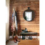 Featuring Cru Large Mirror by Four Hands at Amethyst Home. Finished in aged bronze, the formed edge of this Cru Large Mirror brings a unique look to the traditional circle mirror. We'd love to see this hung in your bathroom or entryway to bring some extra character to the space. 
Overall Dimensions: 31"W x 4.50"L x 37.50"HColors: Aged Bronze, MirrorMaterials: A. Amethyst Home provides interior design, new home construction design consulting, vintage area rugs, and lighting in the Tampa metro area.