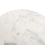 A white marble pedestal features soft curves and stepped details, inspired by classic column design. Polished to a lustrous sheen, natural veining adds depth to this versatile, timeless piece Amethyst Home provides interior design, new home construction design consulting, vintage area rugs, and lighting in the Charlotte metro area.