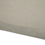 A strikingly simple poly-resin top derived from river sand is polished to a smooth sheen, while an angular black iron base adds architectural appeal to this outdoor-friendly dining table. Slight color variance is to be expected, and speaks to lava stone's organic nature. Cover or store indoors during inclement weather and when not in use. Amethyst Home provides interior design, new home construction design consulting, vintage area rugs, and lighting in the Tampa metro area.