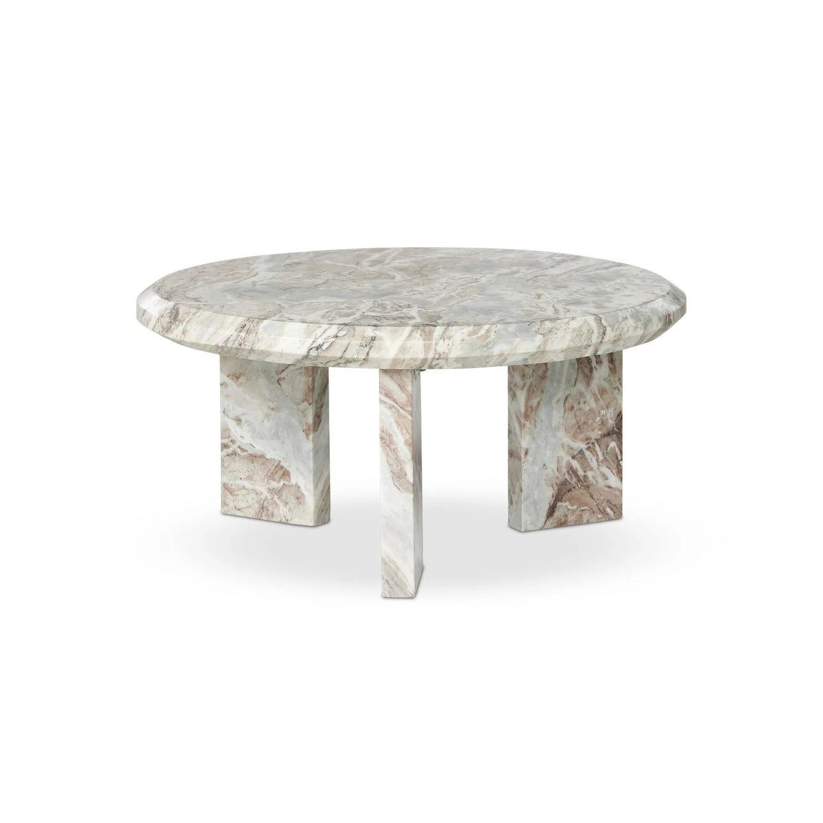 Dakota Creamy Taupe Marble Solid Nesting Coffee Table