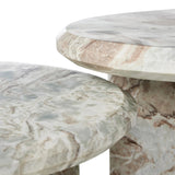 Featuring Dakota Creamy Taupe Marble Solid Nesting Coffee Table by Four Hands at Amethyst Home. A sculpted coffee table of creamy Sawar Indian marble, with block legs and chamfered edges — perfectly sized for intimate spaces. Natural veining ensures each table is one of a kind, celebrating the beauty natural marble.SetOverall Dimensions: 32.00"w x 32.00"d x 1. Amethyst Home provides interior design, new home construction design consulting, vintage area rugs, and lighting in the Houston metro area.