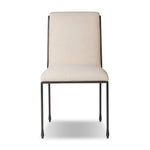European inspiration gives streamlined character to this high-back metal-framed dining chair. Bent metal detail and tapered feet add interesting elements. Supported with upholstered seating in snow-white Crypton® performance fabric. Crypton® fabric is specially engineered for protection against stains, moisture and odor Amethyst Home provides interior design, new home construction design consulting, vintage area rugs, and lighting in the Des Moines metro area.