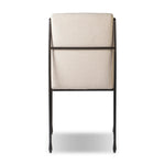 European inspiration gives streamlined character to this high-back metal-framed dining chair. Bent metal detail and tapered feet add interesting elements. Supported with upholstered seating in snow-white Crypton® performance fabric. Crypton® fabric is specially engineered for protection against stains, moisture and odor Amethyst Home provides interior design, new home construction design consulting, vintage area rugs, and lighting in the Newport Beach metro area.