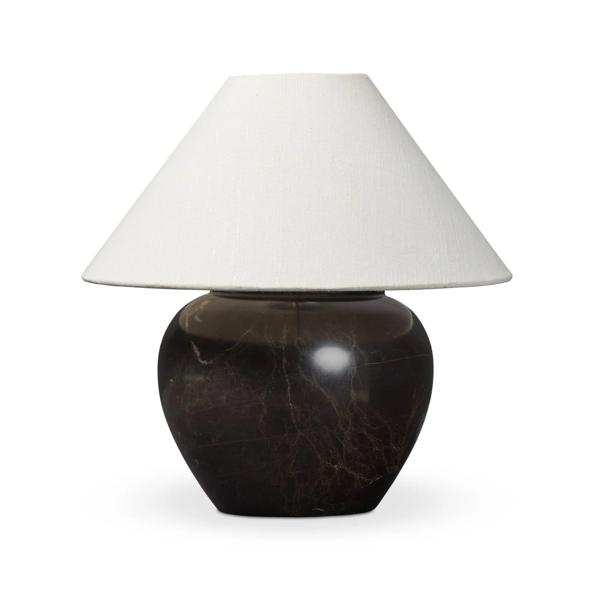 Make a refined yet subtle statement with this table lamp. A turned Italian rich brown marble base contrasts with an airy tapered cream linen shade.As enthusiasts of luxe materials at Amethyst, we love the optimistic inspired Denver Table Lamp. This item pairs well with other brands such as Four Hands and is perfect for eclectic homes Amethyst Home provides interior design, new home construction design consulting, vintage area rugs, and lighting in the Omaha metro area.