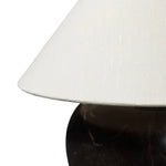 Make a refined yet subtle statement with this table lamp. A turned Italian rich brown marble base contrasts with an airy tapered cream linen shade.As enthusiasts of luxe materials at Amethyst, we love the optimistic inspired Denver Table Lamp. This item pairs well with other brands such as Four Hands and is perfect for eclectic homes Amethyst Home provides interior design, new home construction design consulting, vintage area rugs, and lighting in the Scottsdale metro area.