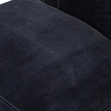 The continuous form of this swivel chair creates a sleek look that elevates everyday seating. Upholstered in navy wool blend, its sleek design is complemented by a 360-degree swivel and pedestal base of solid parawood for a mixed media moment Amethyst Home provides interior design, new home construction design consulting, vintage area rugs, and lighting in the Newport Beach metro area.