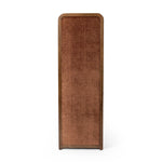 Add privacy where you need it with a vintage-inspired room divider. Three long panels are upholstered in a rich rust-colored chenille and framed out by warm parawood Amethyst Home provides interior design, new home construction design consulting, vintage area rugs, and lighting in the San Diego metro area.
