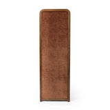 Add privacy where you need it with a vintage-inspired room divider. Three long panels are upholstered in a rich rust-colored chenille and framed out by warm parawood Amethyst Home provides interior design, new home construction design consulting, vintage area rugs, and lighting in the San Diego metro area.