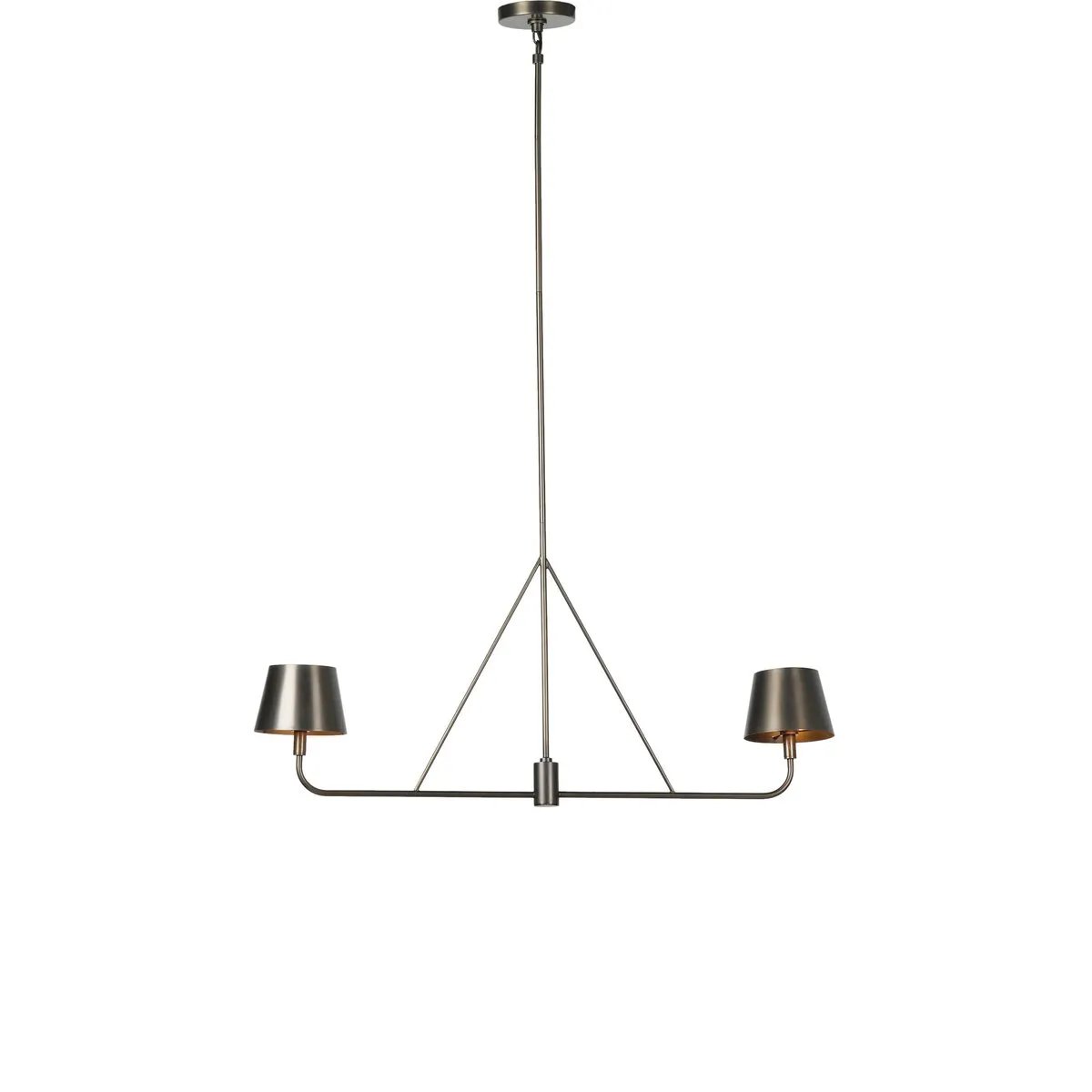 Featuring Dudley Dark Antique Iron Linear Chandelier by Four Hands at Amethyst Home. A linear chandelier reinterprets a classic design with its modern, structured lines. Crafted from iron and refreshed with a dark antique finish.
Overall Dimensions: 7.0" L x 44.5 " W x 18.75" H
Collection: CamdenColors: Dark Antique Iron, Black CordMaterials: Iron, Thermoplasti. Amethyst Home provides interior design, new home construction design consulting, vintage area rugs, and lighting in the Miami metro area.