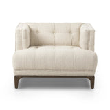 Featuring Dylan Kerbey Taupe Chair by Four Hands at Amethyst Home. Overall Dimensions: 34.75"w x 34.75"d x 25.25"hWeight : 57.54 lbsMaterials: 96% Polyester, 4% Acrylic, Solid Parawood. Amethyst Home provides interior design, new home construction design consulting, vintage area rugs, and lighting in the Omaha metro area.