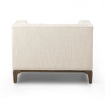 Featuring Dylan Kerbey Taupe Chair by Four Hands at Amethyst Home. Overall Dimensions: 34.75"w x 34.75"d x 25.25"hWeight : 57.54 lbsMaterials: 96% Polyester, 4% Acrylic, Solid Parawood. Amethyst Home provides interior design, new home construction design consulting, vintage area rugs, and lighting in the Portland metro area.