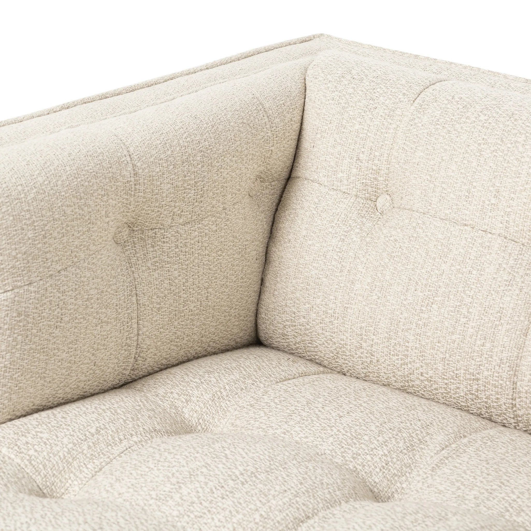 Featuring Dylan Kerbey Taupe Chair by Four Hands at Amethyst Home. Overall Dimensions: 34.75"w x 34.75"d x 25.25"hWeight : 57.54 lbsMaterials: 96% Polyester, 4% Acrylic, Solid Parawood. Amethyst Home provides interior design, new home construction design consulting, vintage area rugs, and lighting in the Washington metro area.