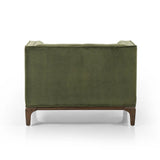 Featuring Dylan Sapphire Olive Chair by Four Hands at Amethyst Home. A low, spacious mid-century silhouette is covered in velvety upholstery in an intriguing sapphire olive, with blind tufting.Overall Dimensions: 34.75"w x 34.75"d x 25.25"hWeight : 57.54 lbsMaterials: 95% Polyester, 5% Cotton, Solid Parawood. Amethyst Home provides interior design, new home construction design consulting, vintage area rugs, and lighting in the Calabasas metro area.