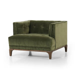 Featuring Dylan Sapphire Olive Chair by Four Hands at Amethyst Home. A low, spacious mid-century silhouette is covered in velvety upholstery in an intriguing sapphire olive, with blind tufting.Overall Dimensions: 34.75"w x 34.75"d x 25.25"hWeight : 57.54 lbsMaterials: 95% Polyester, 5% Cotton, Solid Parawood. Amethyst Home provides interior design, new home construction design consulting, vintage area rugs, and lighting in the Monterey metro area.