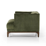 Featuring Dylan Sapphire Olive Chair by Four Hands at Amethyst Home. A low, spacious mid-century silhouette is covered in velvety upholstery in an intriguing sapphire olive, with blind tufting.Overall Dimensions: 34.75"w x 34.75"d x 25.25"hWeight : 57.54 lbsMaterials: 95% Polyester, 5% Cotton, Solid Parawood. Amethyst Home provides interior design, new home construction design consulting, vintage area rugs, and lighting in the Omaha metro area.