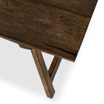 This Wabi Sabi-inspired accent bench feels like a family heirloom, thanks to the timeless look of burnt bleached oak. A trellis base, wide planked top and natural cracks and graining reflect the artisanship behind this special found-feeling pieces Amethyst Home provides interior design, new home construction design consulting, vintage area rugs, and lighting in the Omaha metro area.