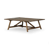 Featuring Elio Burnt Bleached Oak Small Coffee Table by Four Hands at Amethyst Home. Center your living space with a Wabi Sabi-inspired coffee table. Crafted from burnt bleached oak with a trellis base and wide plank top, this artisanal piece embraces the natural cracks and graining reflective of organic materials to bring a beautiful, character-rich look. Amethyst Home provides interior design, new home construction design consulting, vintage area rugs, and lighting in the Los Angeles metro area.