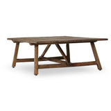 Featuring Elio Burnt Bleached Oak Small Coffee Table by Four Hands at Amethyst Home. Center your living space with a Wabi Sabi-inspired coffee table. Crafted from burnt bleached oak with a trellis base and wide plank top, this artisanal piece embraces the natural cracks and graining reflective of organic materials to bring a beautiful, character-rich look to yo. Amethyst Home provides interior design, new home construction design consulting, vintage area rugs, and lighting in the Omaha metro area.