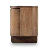 A clean-styled media console made from warm, grain-rich oak. Six doors feature subtle finger grooves for easy open. Gentle curves soften up the look, while a floating design keeps things feeling light and fresh. Inside, generous shelving awaits storage of media and more. Amethyst Home provides interior design, new home construction design consulting, vintage area rugs, and lighting in the Washington metro area.