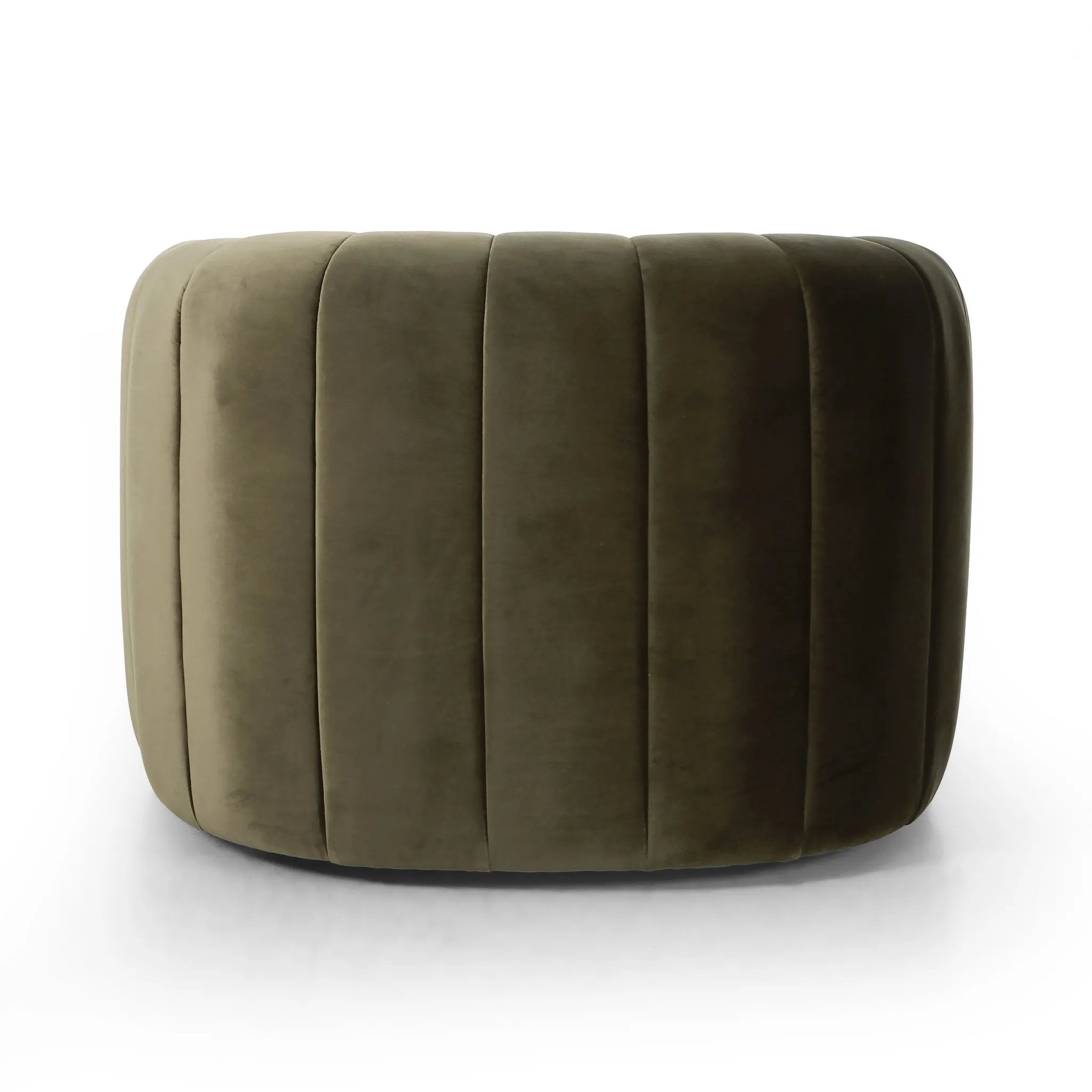 Featuring Elliana Surrey Olive Swivel Chair by Four Hands at Amethyst Home. Meet the chair that offers it all: curves, color, texture, durability, and sustainability. All atop a modern 360-degree swivel. Easy to clean and made from fully recyclable materials, FIQA fabrics are machine-washable, stain-resistant, water-repellent and antimicrobial.Overall Dimen. Amethyst Home provides interior design, new home construction design consulting, vintage area rugs, and lighting in the Park City metro area.