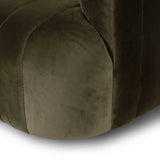 Featuring Elliana Surrey Olive Swivel Chair by Four Hands at Amethyst Home. Meet the chair that offers it all: curves, color, texture, durability, and sustainability. All atop a modern 360-degree swivel. Easy to clean and made from fully recyclable materials, FIQA fabrics are machine-washable, stain-resistant, water-repellent and antimicrobial.Overall Dime. Amethyst Home provides interior design, new home construction design consulting, vintage area rugs, and lighting in the Scottsdale metro area.
