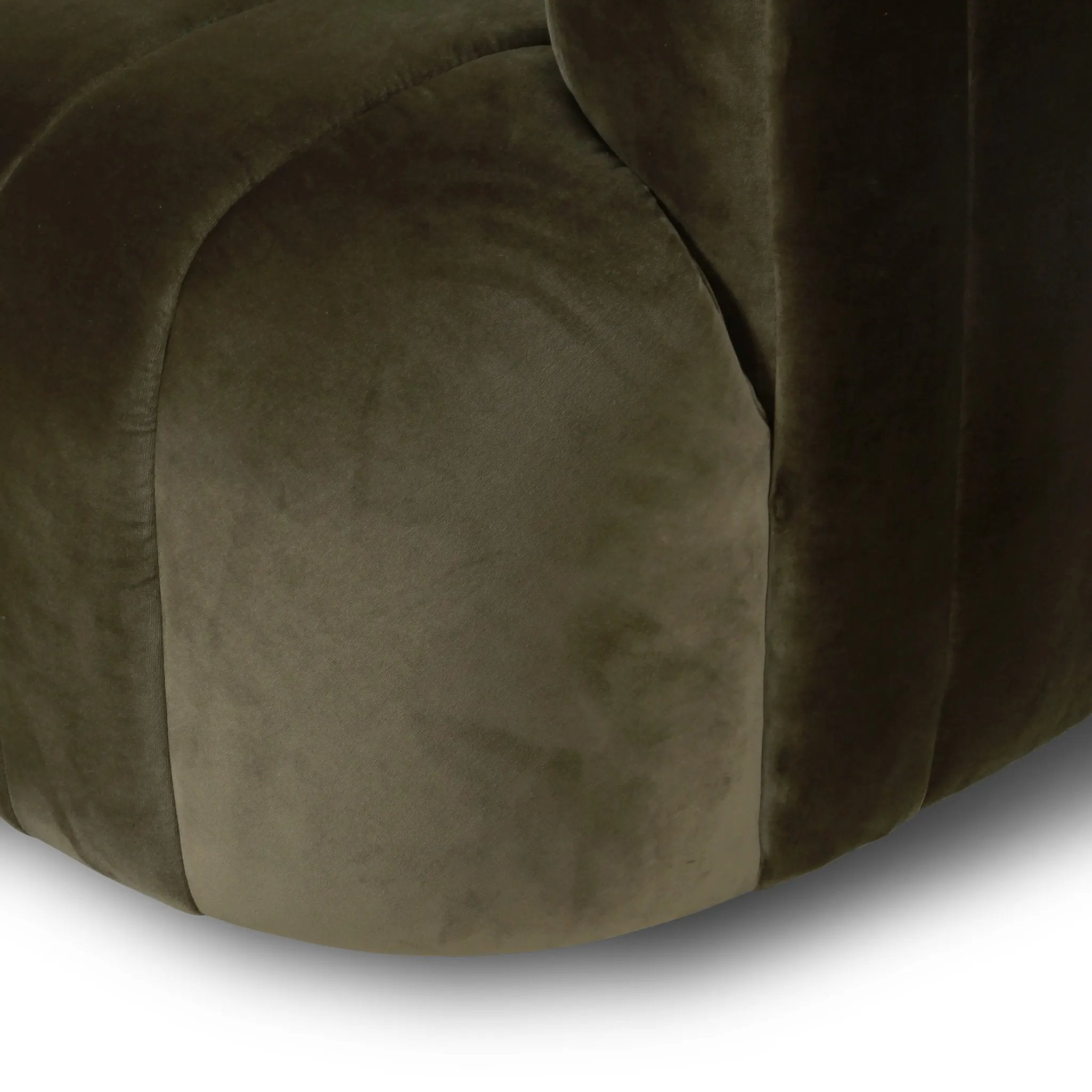 Featuring Elliana Surrey Olive Swivel Chair by Four Hands at Amethyst Home. Meet the chair that offers it all: curves, color, texture, durability, and sustainability. All atop a modern 360-degree swivel. Easy to clean and made from fully recyclable materials, FIQA fabrics are machine-washable, stain-resistant, water-repellent and antimicrobial.Overall Dime. Amethyst Home provides interior design, new home construction design consulting, vintage area rugs, and lighting in the Scottsdale metro area.