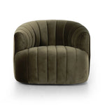 Featuring Elliana Surrey Olive Swivel Chair by Four Hands at Amethyst Home. Meet the chair that offers it all: curves, color, texture, durability, and sustainability. All atop a modern 360-degree swivel. Easy to clean and made from fully recyclable materials, FIQA fabrics are machine-washable, stain-resistant, water-repellent and antimicrobial.Overall D. Amethyst Home provides interior design, new home construction design consulting, vintage area rugs, and lighting in the Winter Garden metro area.