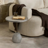 A minimalist end table just made outdoor entertaining easier. Made from solid concrete with an aged smoked finish and sized to be styled seamlessly just about anywhere. Cover or store indoors during inclement weather and when not in use Amethyst Home provides interior design, new home construction design consulting, vintage area rugs, and lighting in the Charlotte metro area.