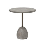 A minimalist end table just made outdoor entertaining easier. Made from solid concrete with an aged smoked finish and sized to be styled seamlessly just about anywhere. Cover or store indoors during inclement weather and when not in use Amethyst Home provides interior design, new home construction design consulting, vintage area rugs, and lighting in the Kansas City metro area.