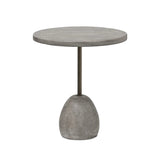 A minimalist end table just made outdoor entertaining easier. Made from solid concrete with an aged smoked finish and sized to be styled seamlessly just about anywhere. Cover or store indoors during inclement weather and when not in use Amethyst Home provides interior design, new home construction design consulting, vintage area rugs, and lighting in the Kansas City metro area.