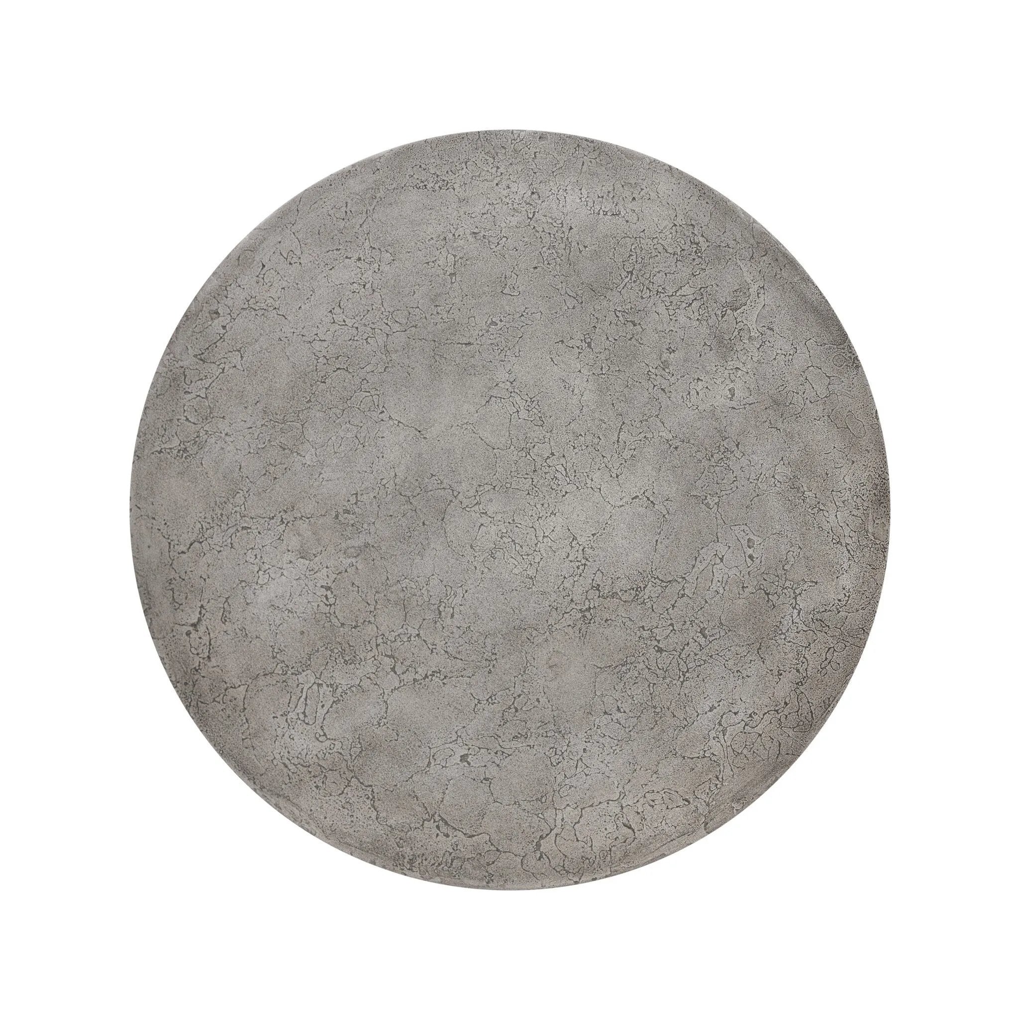 A minimalist end table just made outdoor entertaining easier. Made from solid concrete with an aged smoked finish and sized to be styled seamlessly just about anywhere. Cover or store indoors during inclement weather and when not in use Amethyst Home provides interior design, new home construction design consulting, vintage area rugs, and lighting in the Miami metro area.