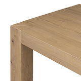 Built from thick-cut oak and veneers with an aged smoked finish, this farmhouse-inspired dining table features chunky squared legs. Seats eight comfortably Amethyst Home provides interior design, new home construction design consulting, vintage area rugs, and lighting in the Portland metro area.