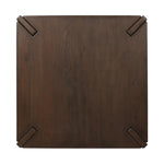 A simple shape is elevated with an X-style cradle base and pull through detailing. Made of solid oak, featuring a deep tobacco finish Amethyst Home provides interior design, new home construction design consulting, vintage area rugs, and lighting in the Des Moines metro area.