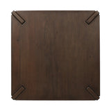 A simple shape is elevated with an X-style cradle base and pull through detailing. Made of solid oak, featuring a deep tobacco finish Amethyst Home provides interior design, new home construction design consulting, vintage area rugs, and lighting in the Des Moines metro area.