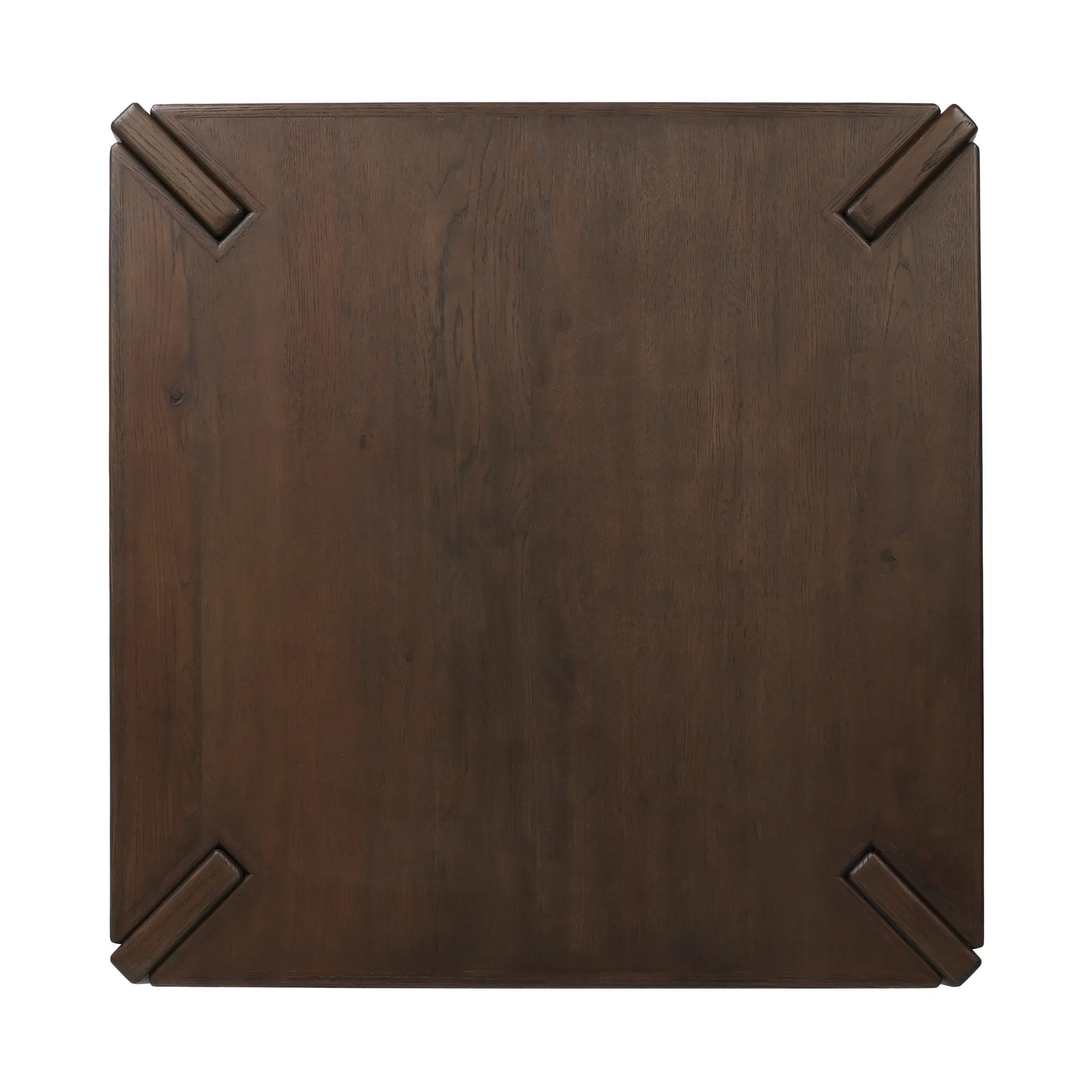 A simple shape is elevated with an X-style cradle base and pull through detailing. Made of solid oak, featuring a deep tobacco finish Amethyst Home provides interior design, new home construction design consulting, vintage area rugs, and lighting in the Des Moines metro area.
