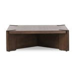 A simple shape is elevated with an X-style cradle base and pull through detailing. Made of solid oak, featuring a deep tobacco finish Amethyst Home provides interior design, new home construction design consulting, vintage area rugs, and lighting in the Seattle metro area.
