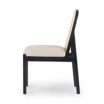 Ebony nettlewood shapes the arched, angled back of this simply shaped, armless dining chair. Natural crosshatch cane adds a light texture to complement the creamy, neutral upholstered seat. Performance fabrics are specially created to withstand spills, stains, high traffic and wear, ensuring long-term comfort and unmatched durability Amethyst Home provides interior design, new home construction design consulting, vintage area rugs, and lighting in the Scottsdale metro area.