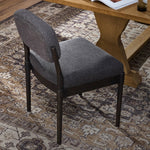 Featuring Esther Antwerp Noir Dining Chair by Four Hands at Amethyst Home. Modern materials place an updated twist on the traditional armless dining chair. Linen/cotton blend cushioning upholstered in high-performance fabric, perfect for everyday dining. Simply framed by burnt oak. Performance fabrics are specially created to withstand spills, stains, high . Amethyst Home provides interior design, new home construction design consulting, vintage area rugs, and lighting in the San Diego metro area.