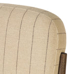 Modern materials place an updated twist on the traditional bar stool. Linen/cotton blend cushioning features a faint pinstripe for a unique-while-versatile look. Simply framed by brown oak and perfect in pairs or multiples Amethyst Home provides interior design, new home construction design consulting, vintage area rugs, and lighting in the Calabasas metro area.
