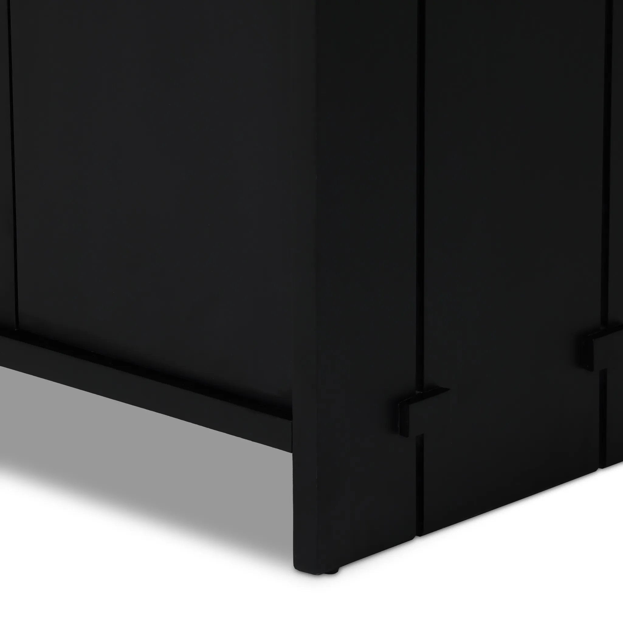 Featuring Etro Black Wash Poplar Media Console by Four Hands at Amethyst Home. Inspired by retro European design, a character-rich media console is made from black-finished poplar, with mortise and tenon joinery spanning its sides. Door pulls of top-grain leather add a textural finishing touch, while three rear cutouts keep cords out of sight.Overall Dimension. Amethyst Home provides interior design, new home construction design consulting, vintage area rugs, and lighting in the Boston metro area.