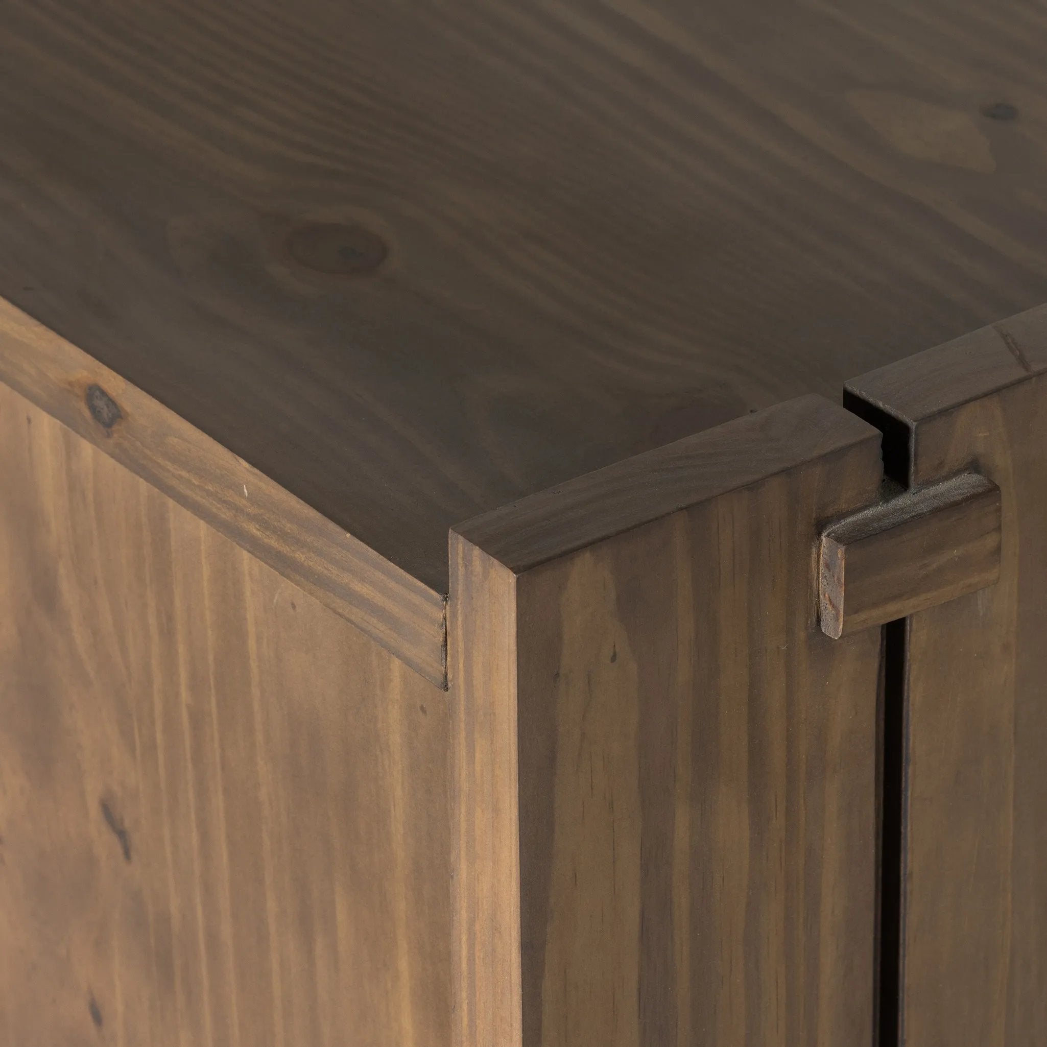 Featuring Etro Tawny Pine Media Console by Four Hands at Amethyst Home. Inspired by retro European design, a character-rich media console is made from solid pine, with mortise and tenon joinery spanning its sides. Door pulls of top-grain leather add a textural finishing touch, while three rear cutouts keep cords out of sight.Overall Dimensions: 78.00"w x 18.00. Amethyst Home provides interior design, new home construction design consulting, vintage area rugs, and lighting in the Austin metro area.