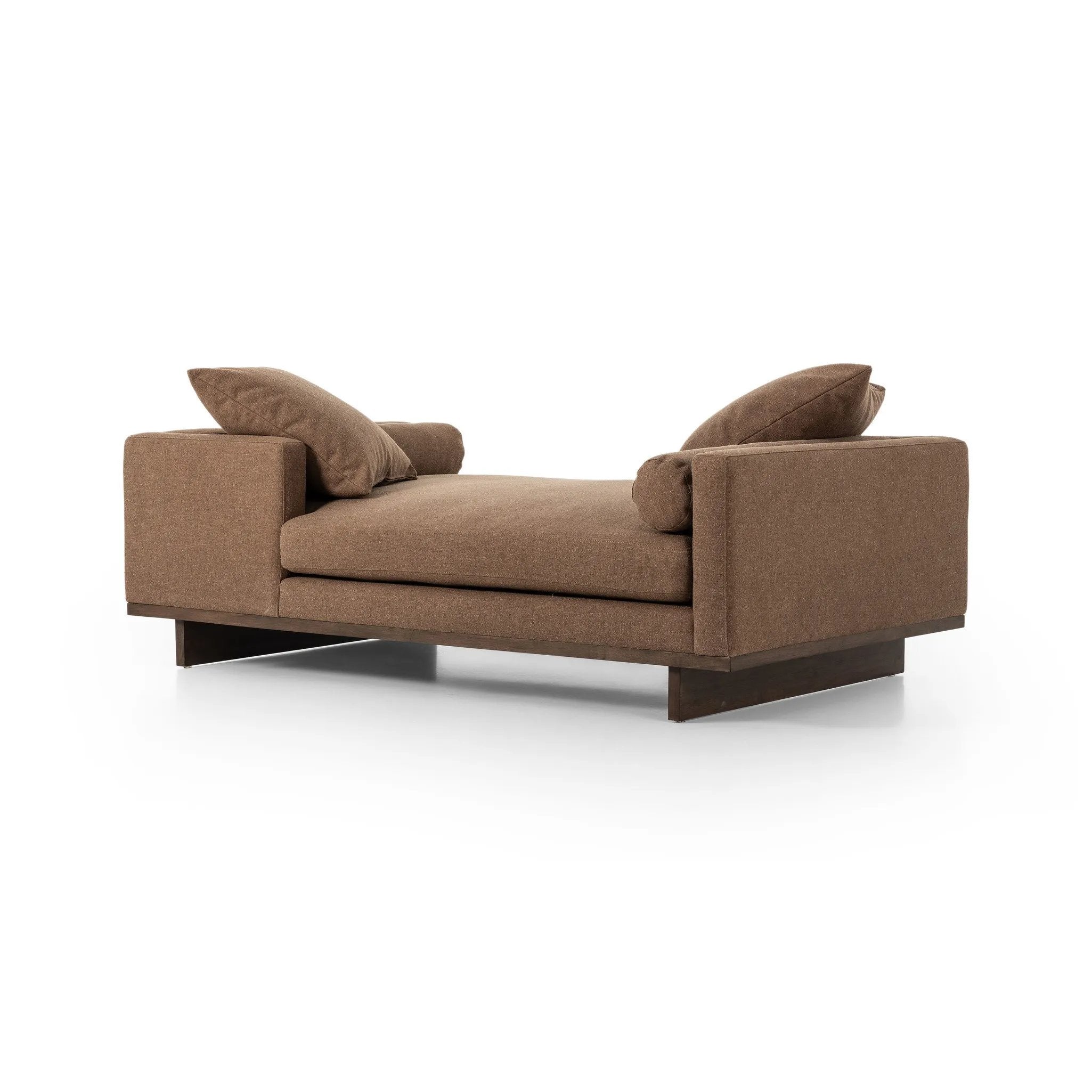 Classic goes contemporary. A cocoa-finished parawood base supports low, deep seating of performance-grade upholstery. Designed with track arms on both ends for a clean touch. Performance fabrics are specially created to withstand spills, stains, high traffic and wear, ensuring long-term comfort and unmatched durability Amethyst Home provides interior design, new home construction design consulting, vintage area rugs, and lighting in the Portland metro area.