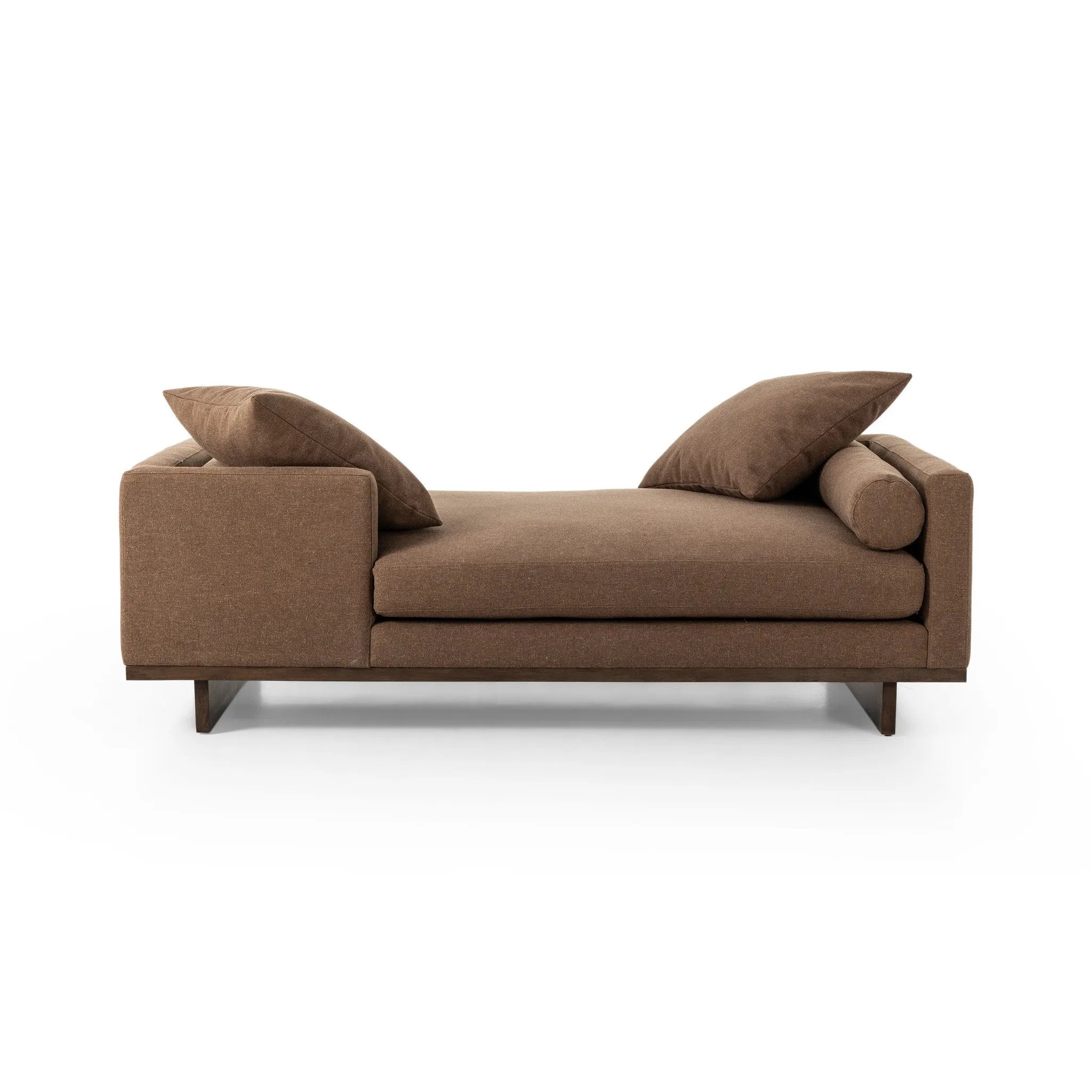 Classic goes contemporary. A cocoa-finished parawood base supports low, deep seating of performance-grade upholstery. Designed with track arms on both ends for a clean touch. Performance fabrics are specially created to withstand spills, stains, high traffic and wear, ensuring long-term comfort and unmatched durability Amethyst Home provides interior design, new home construction design consulting, vintage area rugs, and lighting in the Seattle metro area.