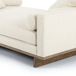 Classic goes contemporary. A cocoa-finished parawood base supports low, deep seating of performance-grade upholstery in an invitingly neutral taupe. Designed with track arms on both ends for a clean touch. Amethyst Home provides interior design, new home construction design consulting, vintage area rugs, and lighting in the Omaha metro area.