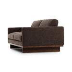 Classic goes contemporary. A brown-finished parawood base supports low, deep seating of high-performance fabric, with track arms for a clean touch.As enthusiasts of natural aesthetics at Amethyst, we love the warm modern inspired Everly Sofa - Landale Charcoal. This item pairs well with other brands such as Ethnicraft and is perfect for loft homes Amethyst Home provides interior design, new home construction design consulting, vintage area rugs, and lighting in the Des Moines metro area.