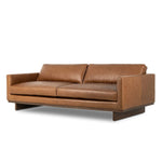Classic goes contemporary. A brown-finished wood base supports low, deep seating of high-top-grain leather, with track arms for a clean touch.As fans of organic modern style at Amethyst, we love the nature inspired Everly Sofa - Sonoma Chestnut. This item pairs well with other brands such as Visual Comfort and is perfect for modern homes Amethyst Home provides interior design, new home construction design consulting, vintage area rugs, and lighting in the Des Moines metro area.