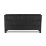 Black oak, organic carving and cylinder legs fuse for a primitive look, while wood's varying grain colors add unique character to each piece Amethyst Home provides interior design, new home construction design consulting, vintage area rugs, and lighting in the Tampa metro area.